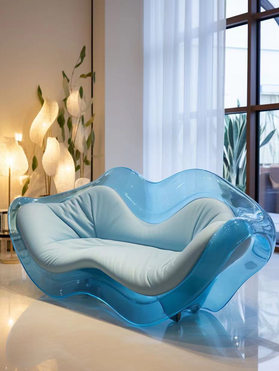 Blue crystal sofa