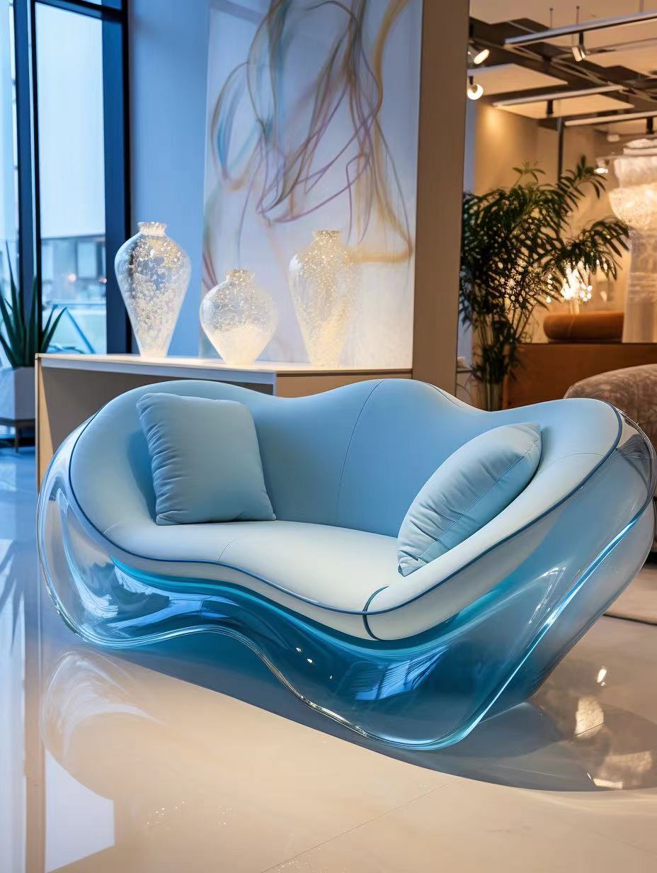 Blue crystal sofa