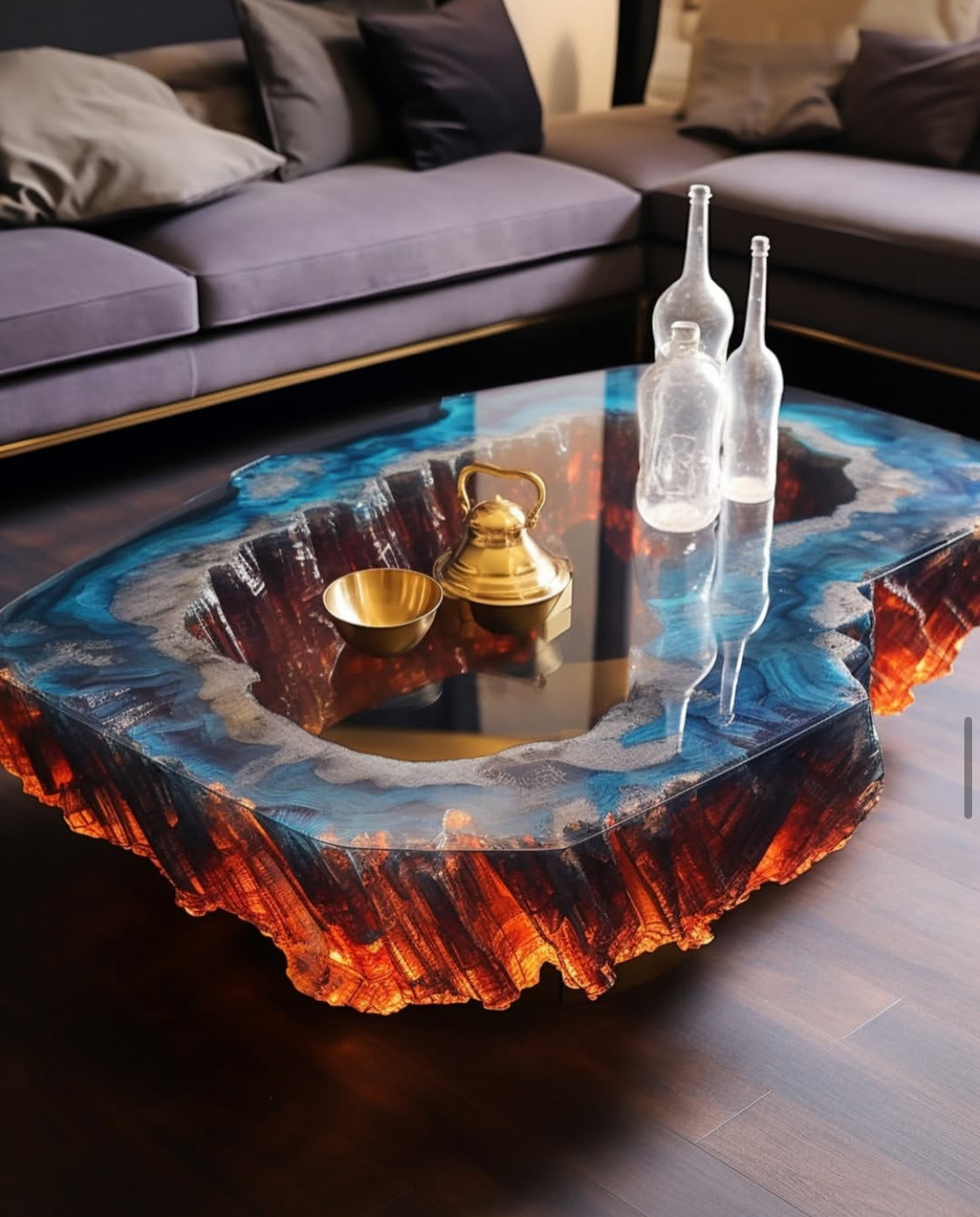 Crystal coffee table