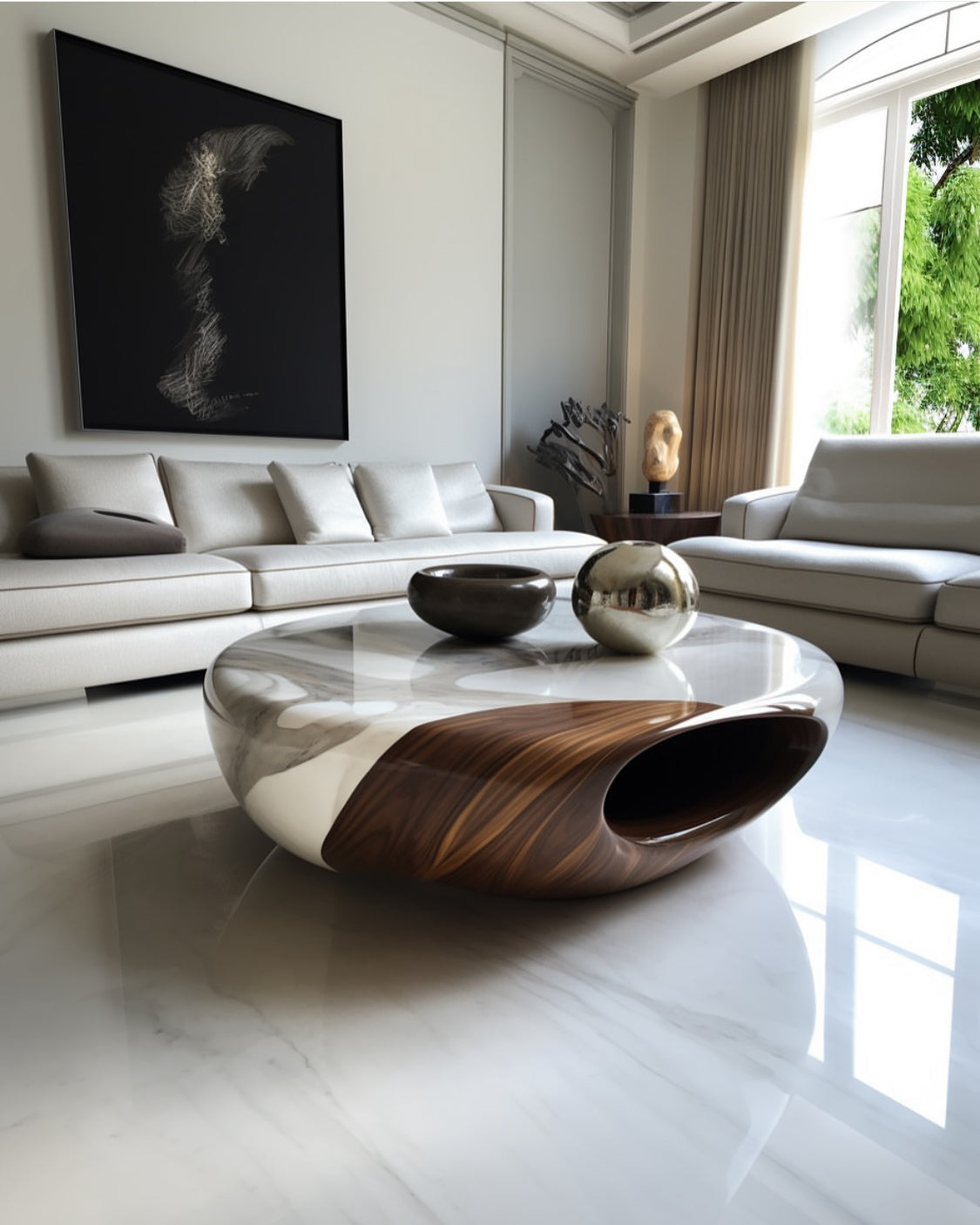 Marble coffee table