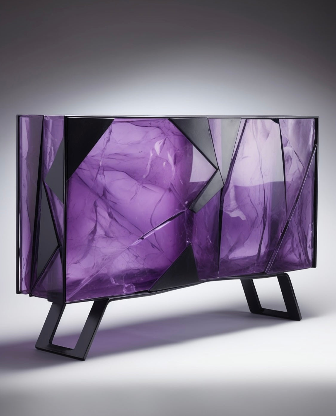 A purple resin console