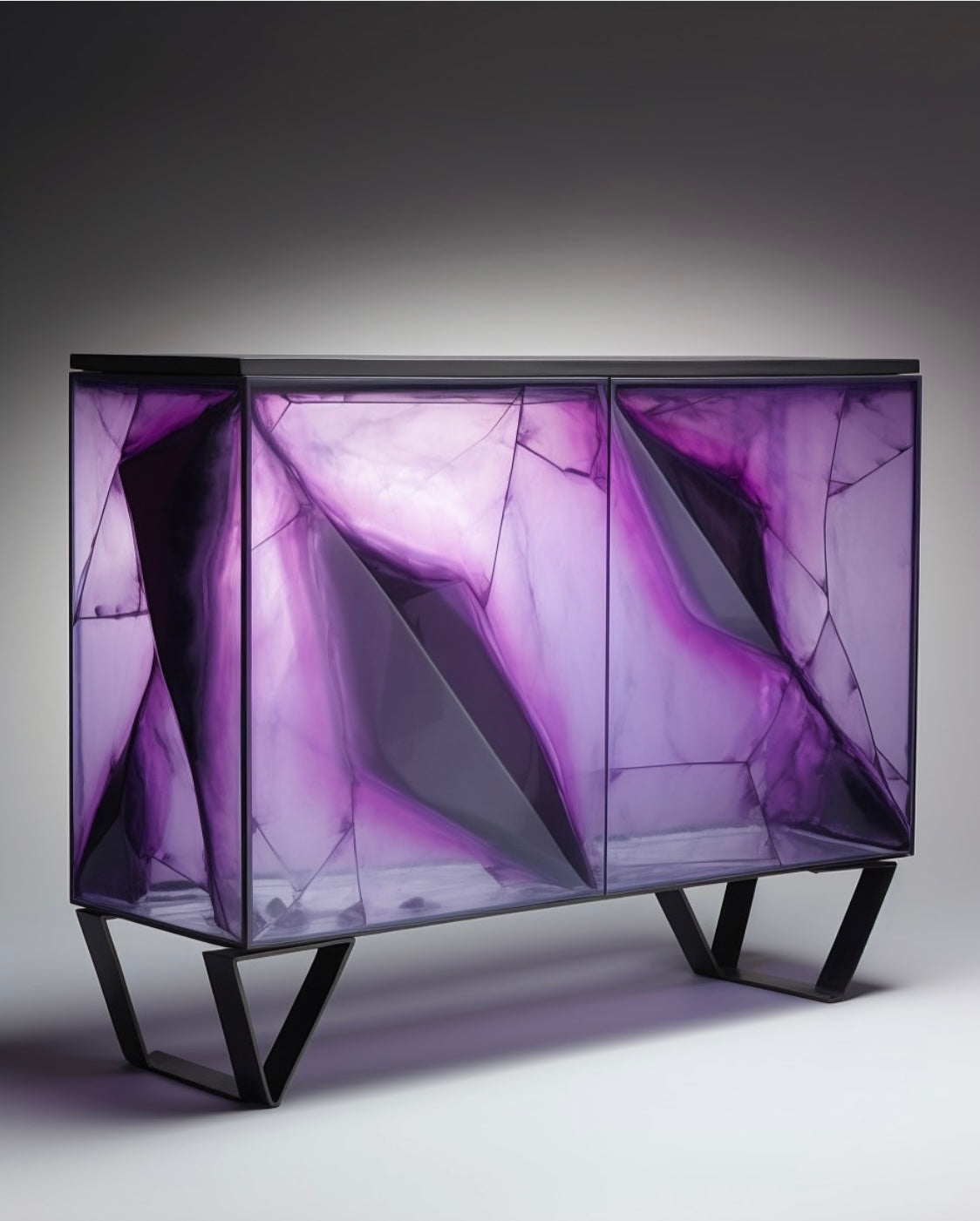 A purple resin console