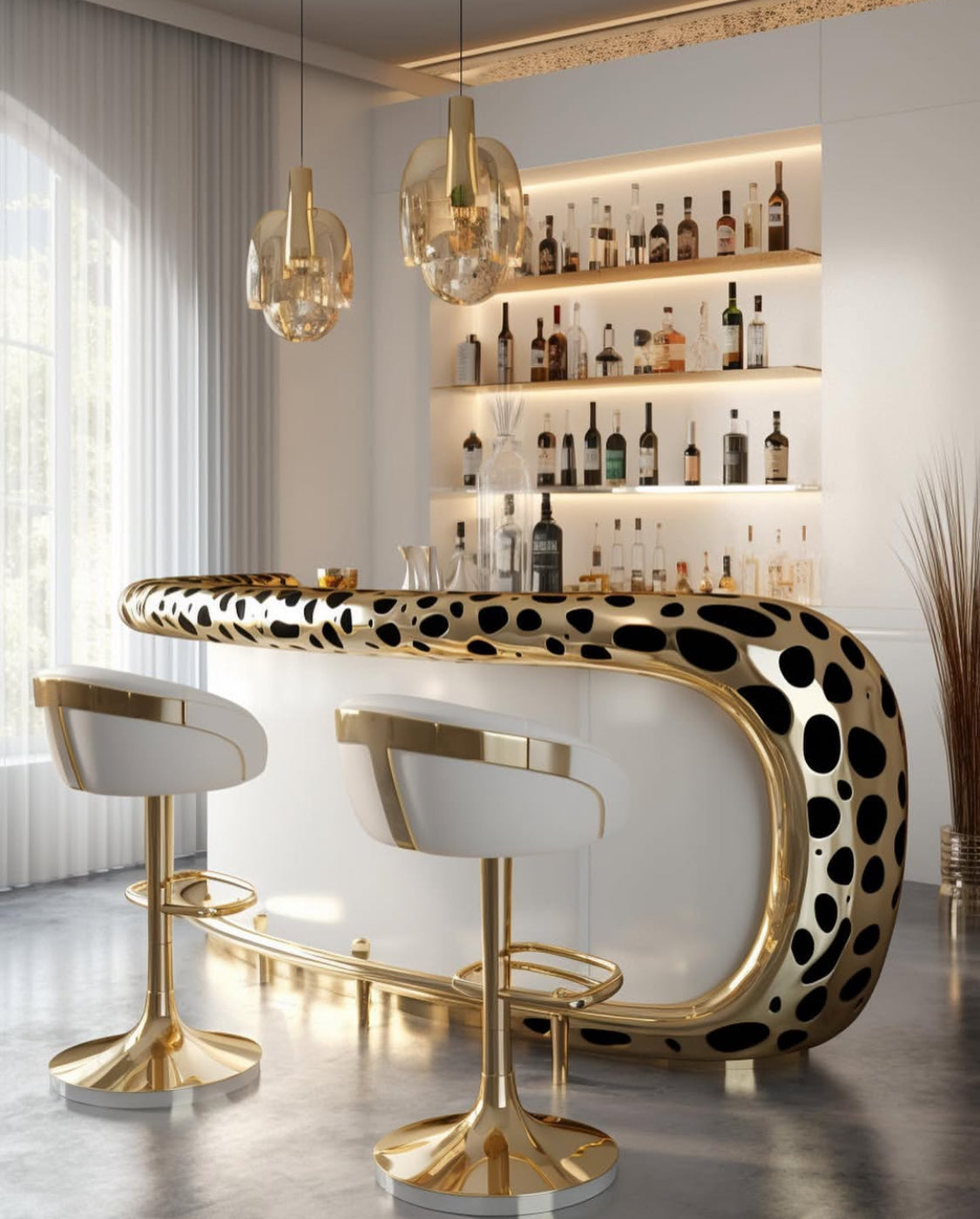 Leopard bar table