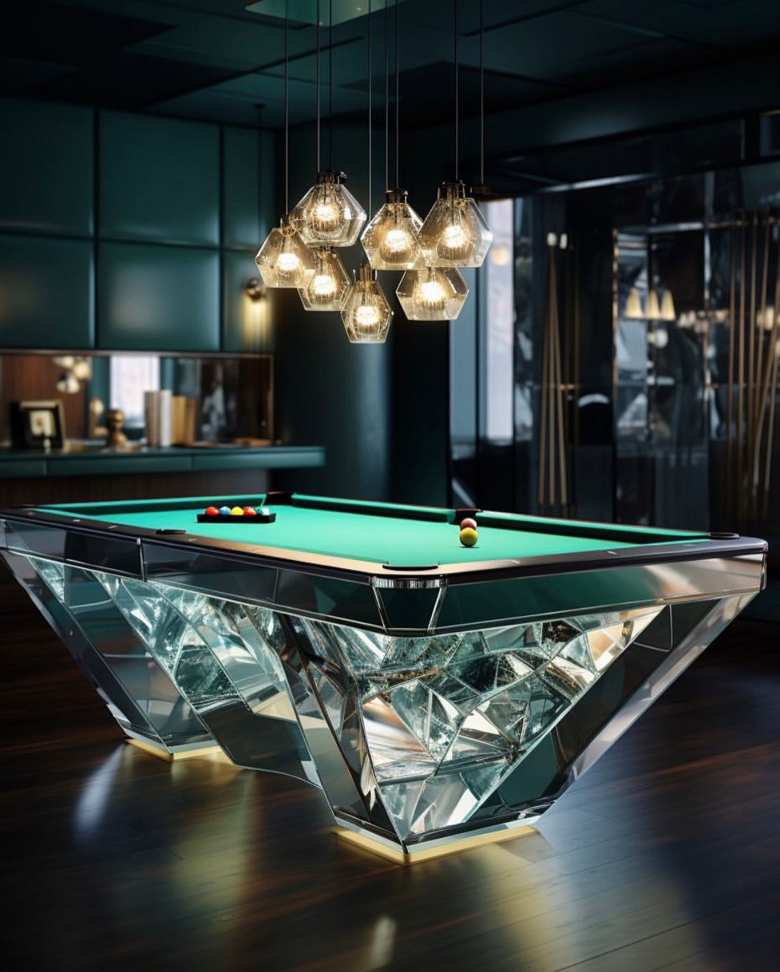 Crystal pool table