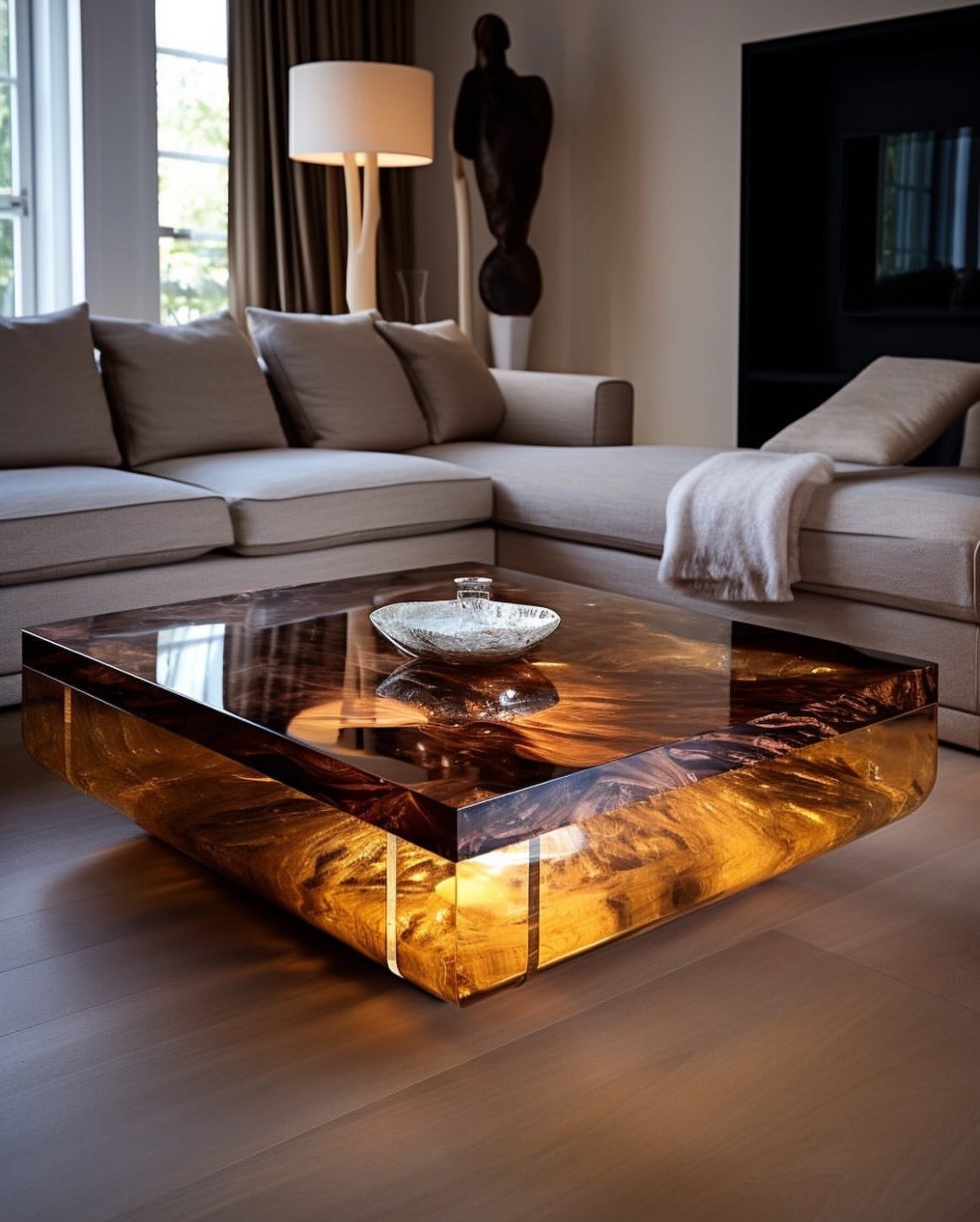 Crystal coffee table
