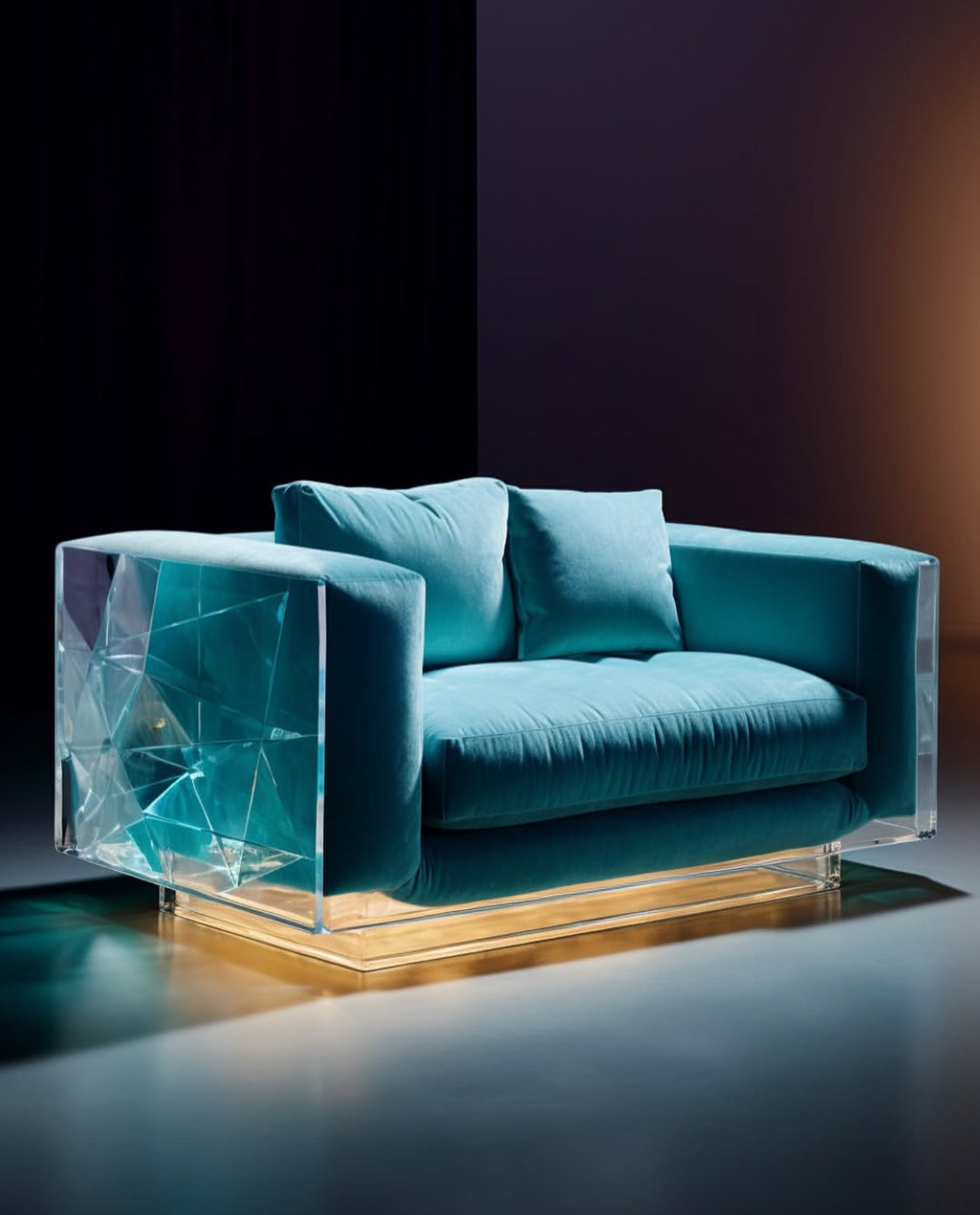 Blue crystal sofa