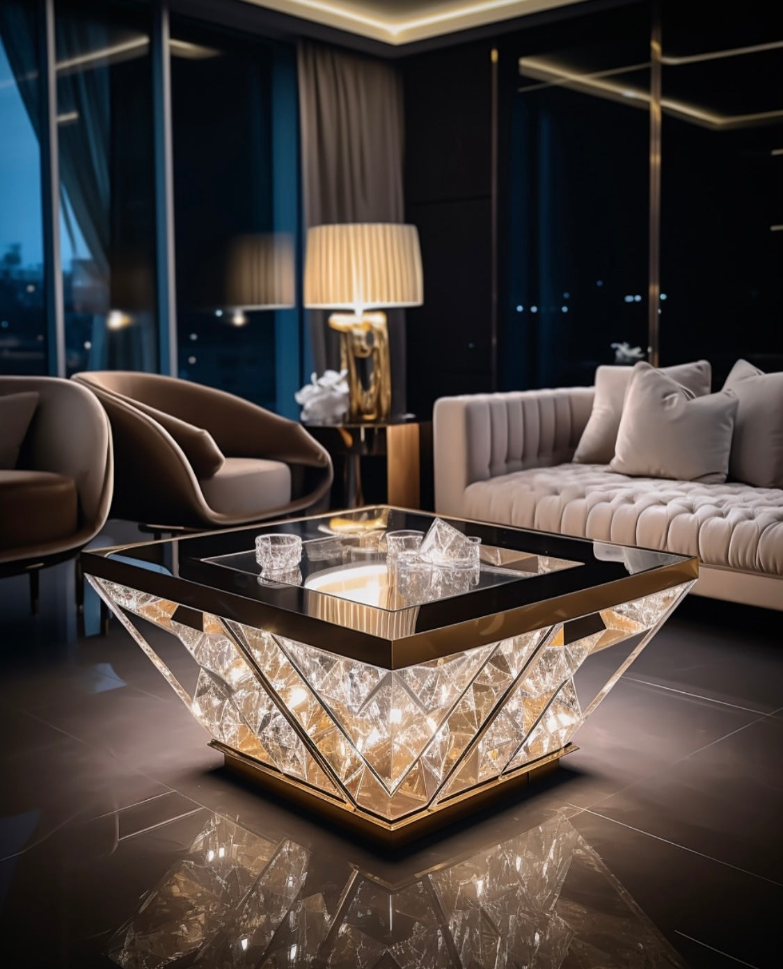 Crystal coffee table