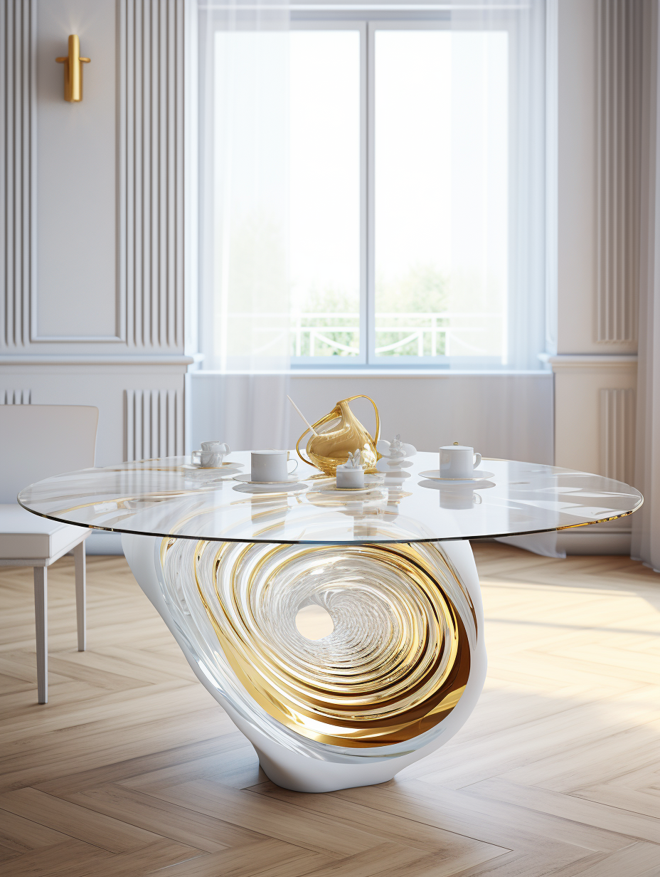 Golden resin table4