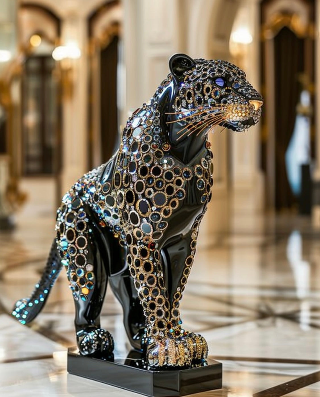 Swarovski effect big diamond Leopard