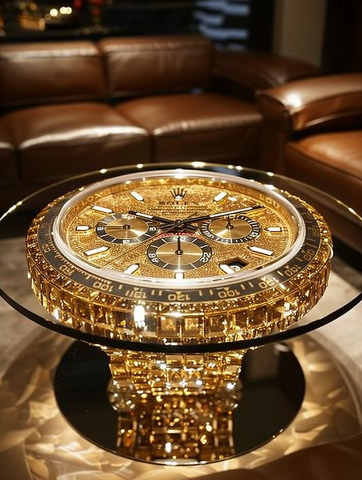Daytona Gold Crystal Watch Table