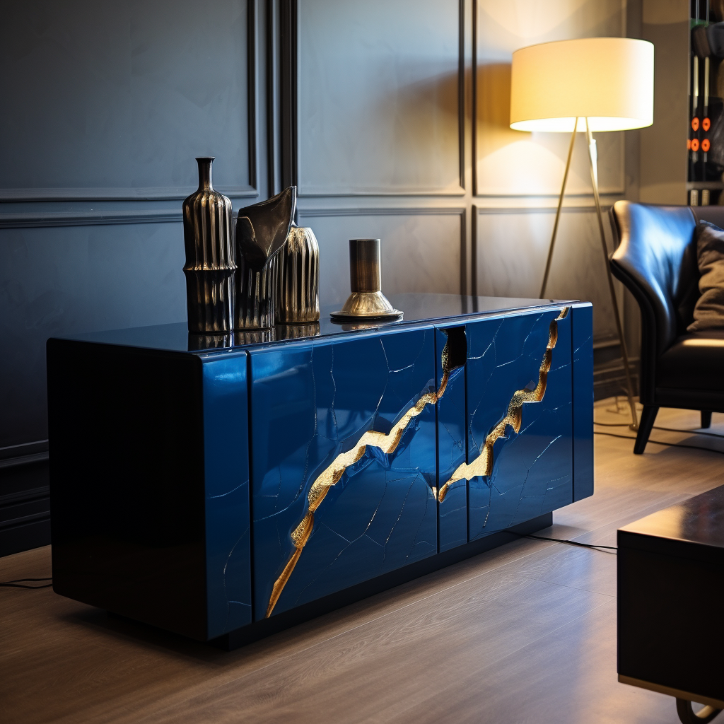 Blue lightnjng table