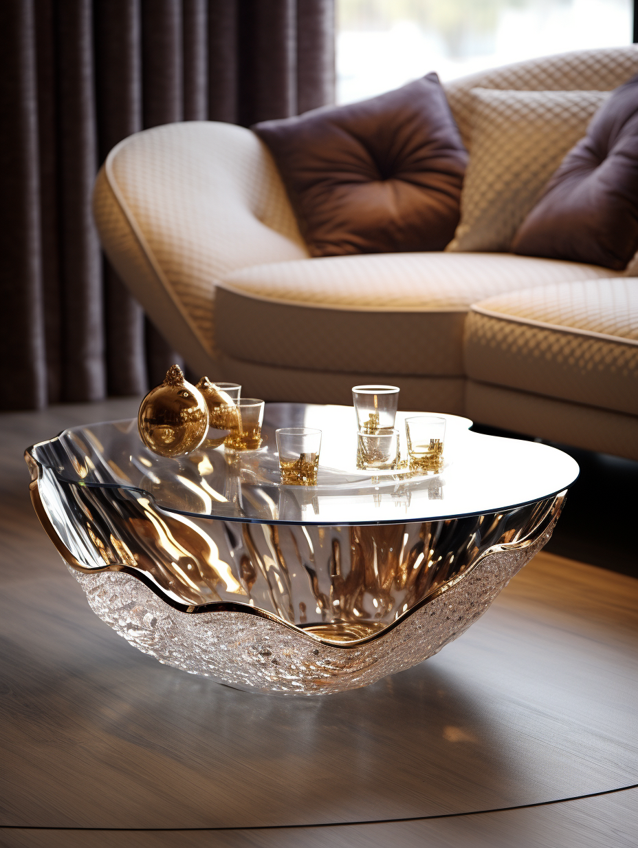 Golden crystal coffee table 1