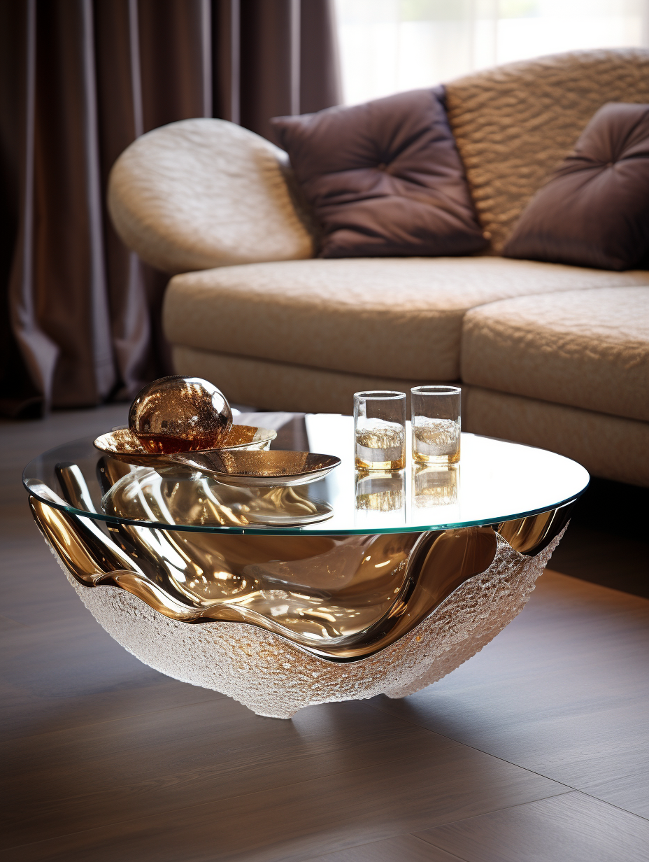 Golden crystal coffee table 2
