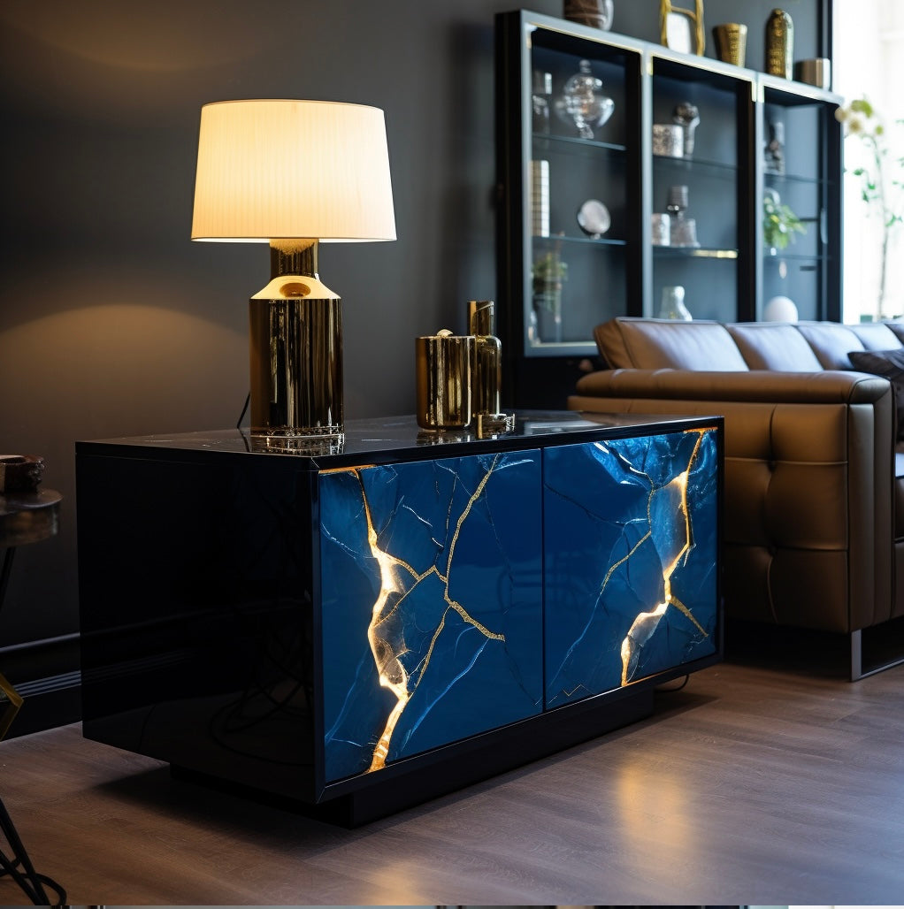 Blue lightnjng table