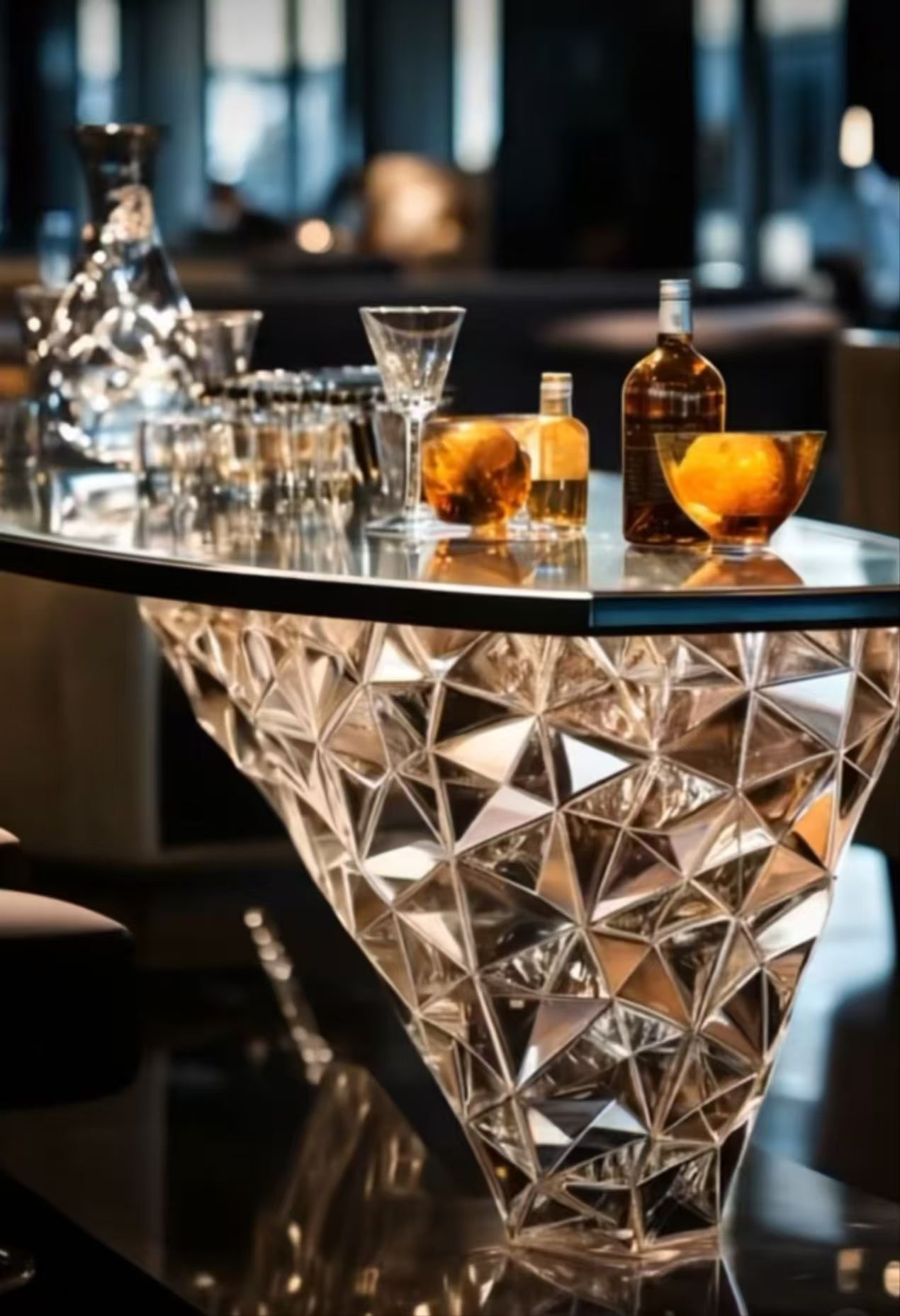 Crystal bar table