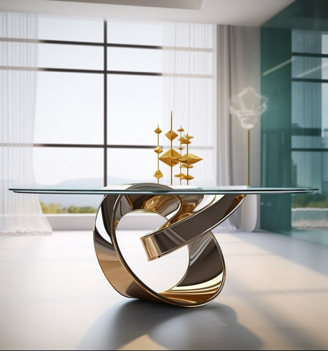 Gold Fiberglass table