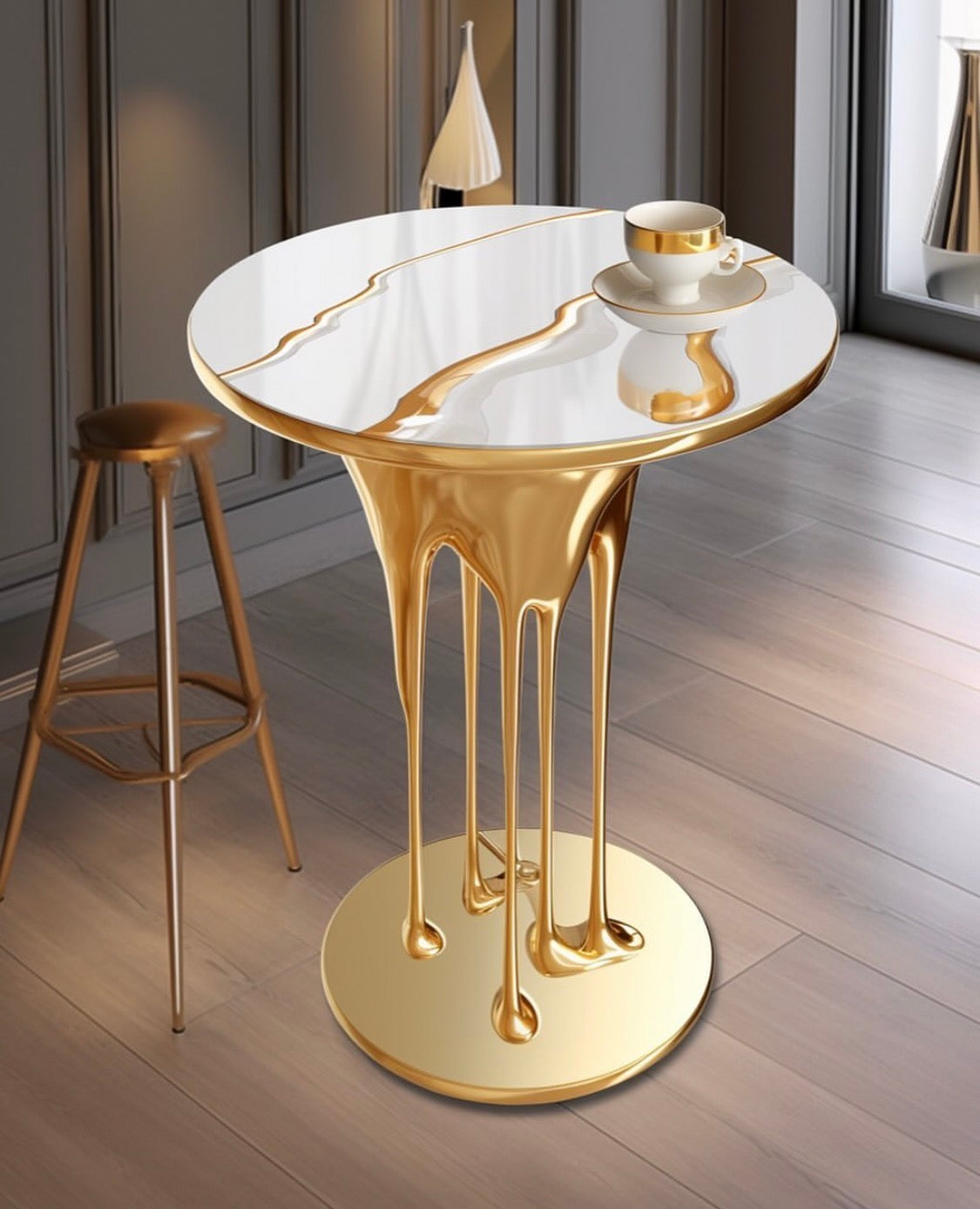 A golden crystal side table