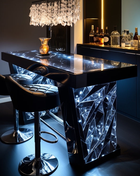 Blue crystal bar table