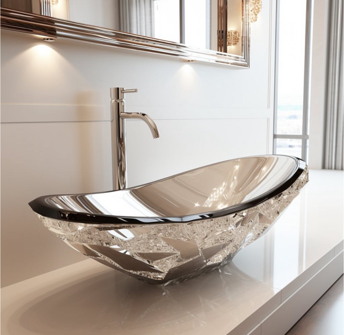 Crystal wash basin