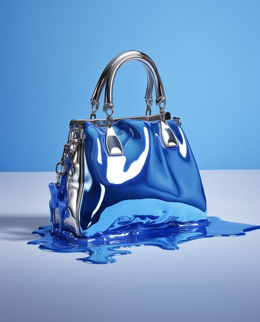 A blue handbag