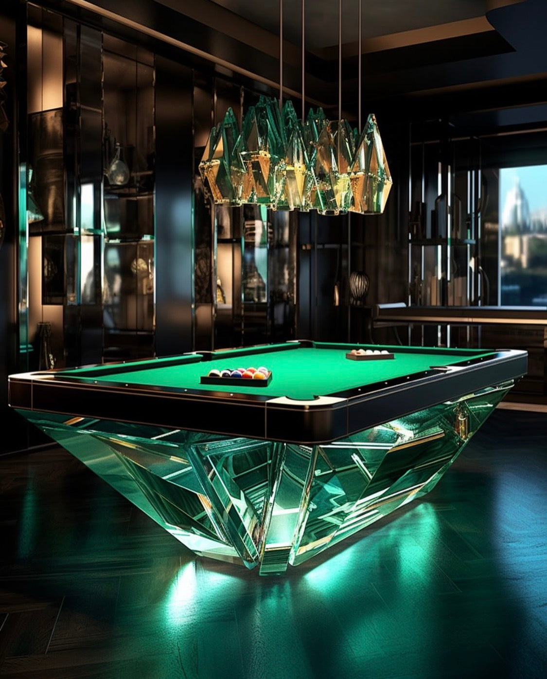Crystal pool table