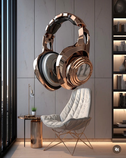 Gold  headphone