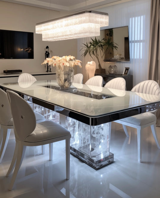 Texture crystal base table