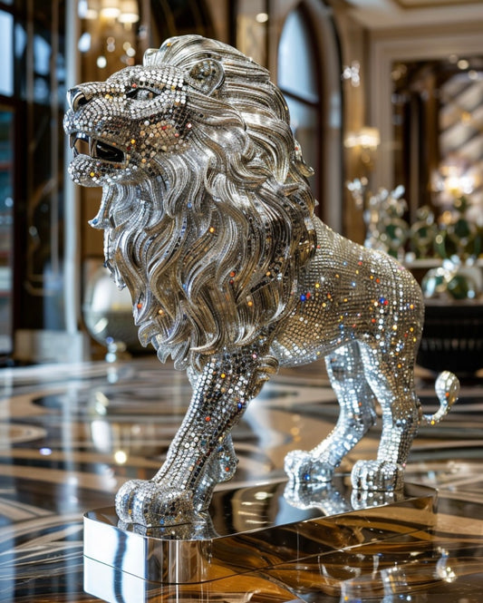 Swarovski effect big diamond Lion