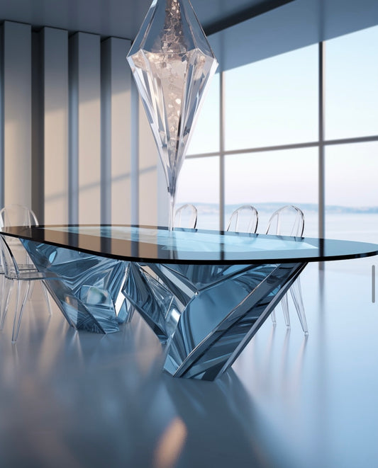 Blue resin table
