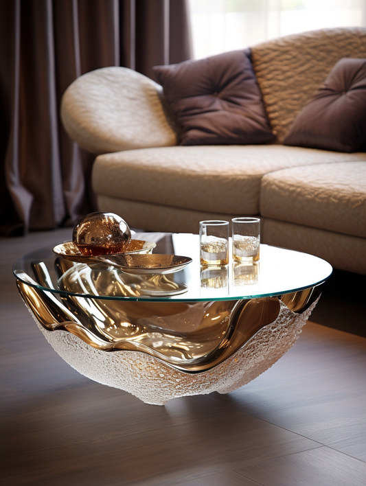 Golden crystal coffee table 2