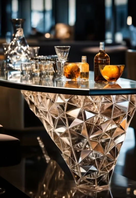 Crystal bar table