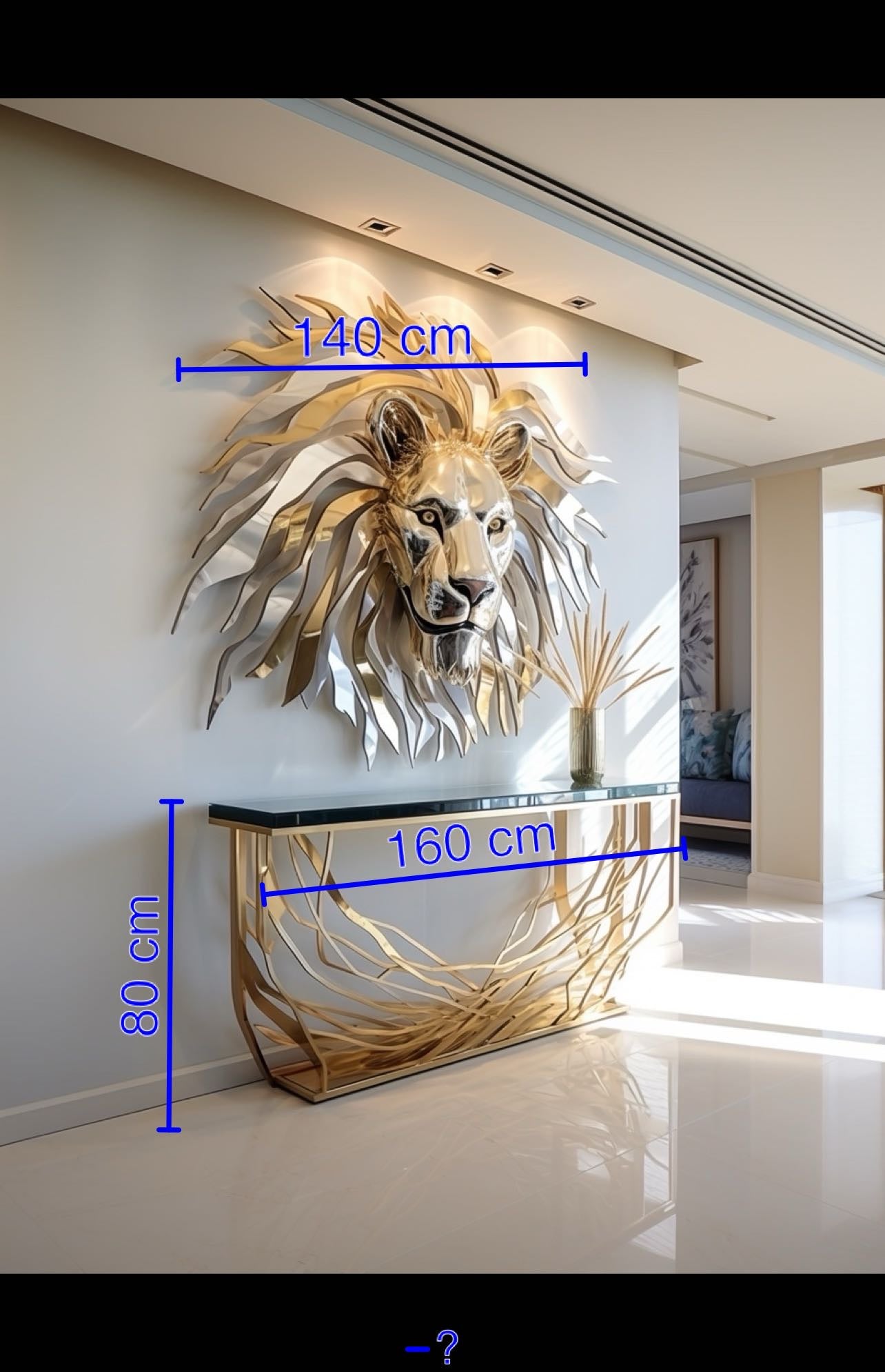 Metal lion + console